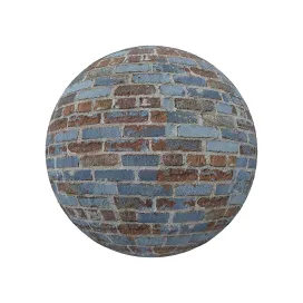 Blue and brown brick wall